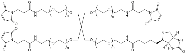 4-Arm PEG-(3MAL-1Biotin), MW 10,000
