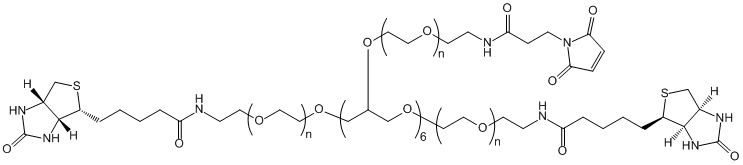 8-Arm PEG-(6Arm-MAL, 2Arm-Biotin), MW 10,000