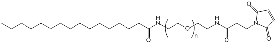 Palmitic Acid-PEG-Maleimide, Palmitic Acid-PEG-MAL, MW 3,400