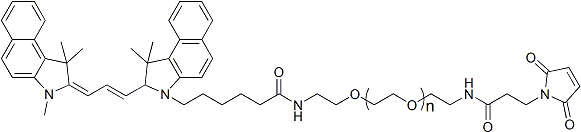 Cy3.5-PEG-Maleimide, Cy3.5-PEG-MAL, MW 10,000