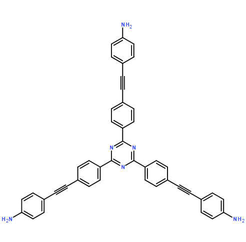 4,4′,4”-(((1,3,5-triazine-2,4,6-triyl)tris(benzene-4,1-diyl))tris(ethyne-2,1-diyl))trianiline