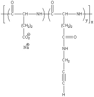 Poly(L-Glutamic Acid Sodium Salt) Graft Alkyne (pGlu Sodium Salt20-g-AK20), MW 3,100