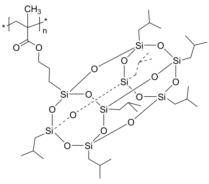 Poly(heptaisobutyl octasilsesquioxane [POSS] propyl methacrylate), Mn 8,000