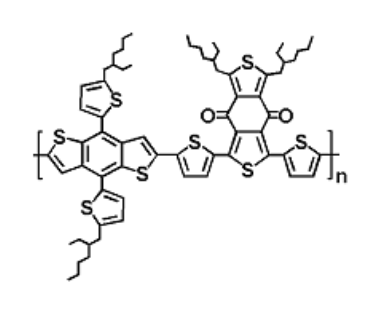 PBDB-T or Poly[[4,8-bis[5-(2-ethylhexyl)-2-thienyl]benzo[1,2-b:4,5-b′]dithiophene-2,6-diyl]-2,5-thiophenediyl[5,7-bis(2-ethylhexyl)-4,8-dioxo-4H,8H-benzo[1,2-c:4,5-c′]dithiophene-1,3-diyl]] polymer | CAS 1415929-80-4