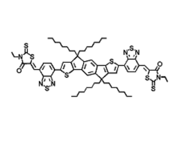 (5Z,5’Z)-5,5′-((7,7′-(4,4,9,9-tetraoctyl-4,9-dihydro-s-indaceno[1,2-b;5,6-b’]dithiophene-2,7-diyl)bis(benzo[c][1,2,5]thiadiazole-7,4-diyl))bis(methanylylidene))bis(3-ethyl-2-thioxothiazolidin-4-one) | CAS 2077945-91-4