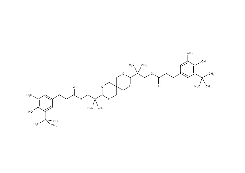 3,9-Bis[1,1-dimethyl-2-[(3-tert-butyl-4-hydroxy-5-methylphenyl)propionyloxy]ethyl]-2,4,8,10-tetraoxaspiro[5.5]undecane, 97% | CAS 90498-90-1