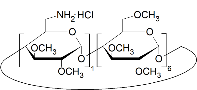 Heptakis(2,3-di-O-methyl)-hexakis(6-O-methyl)-6-monodeoxy-6-monoamino-beta-cyclodextrin hydrochloride