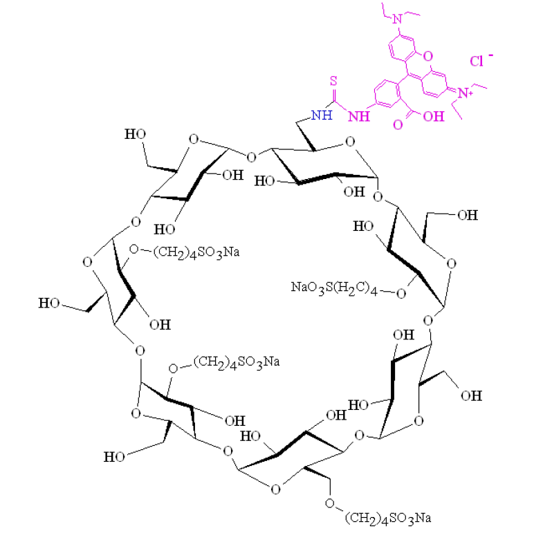 Rhodamine labeled sulfobutylated-BCD sodium salt