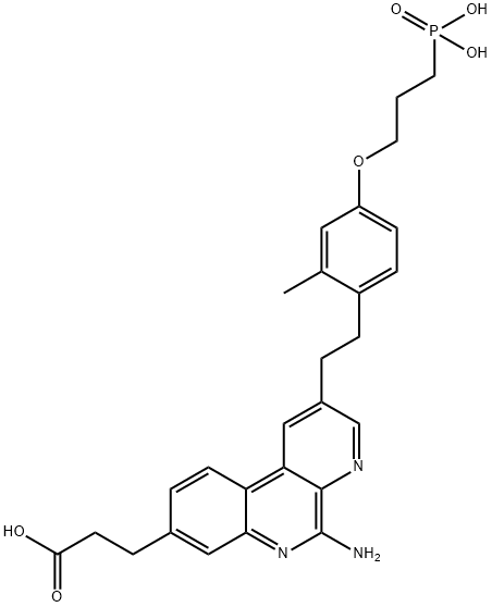 3-(5-amino-2-(2-methyl-4-(3-phosphonopropoxy)phenethyl)benzo[f][1,7]naphthyridin-8-yl)propanoic acid | CAS 1258595-27-5