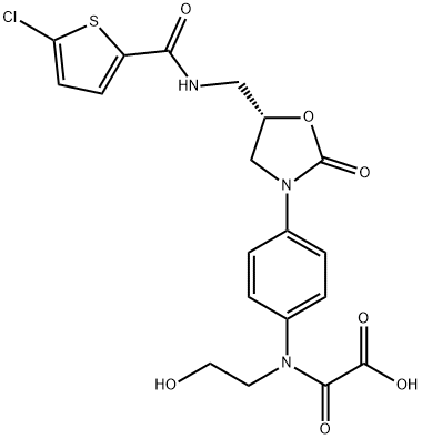 2-[[4-[(5S)-5-[[[(5-Chloro-2-thienyl)carbonyl]amino]methyl]-2-oxo-3-oxazolidinyl]​phenyl](2-hydroxyethyl)amino]-2-oxo-acetic Acid | CAS 1160169-98-1