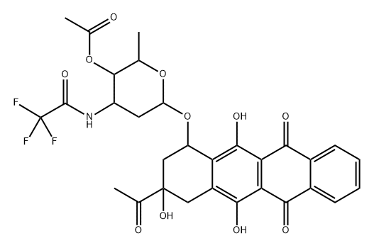 (7S-cis)-9-Acetyl-7-[[4-O-acetyl-2,3,6-trideoxy-3-[(trifluoroacetyl)amino]-α-L-lyxo-hexopyranosyl]oxy]-7,8,9,10-tetrahydro-6,9,11-trihydroxy-5,12-naphthacenedione | CAS 103575-78-6