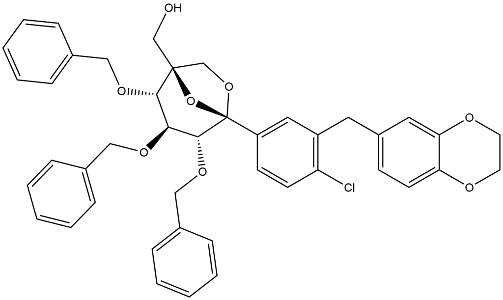 ((1S,2S,3S,4R,5S)-2,3,4-tris(benzyloxy)-5-(4-chloro-3-((2,3-dihydrobenzo[b][1,4]dioxin-6-yl)methyl)phenyl)-6,8-dioxabicyclo[3.2.1]octan-1-yl)methanol | CAS 2241491-76-7