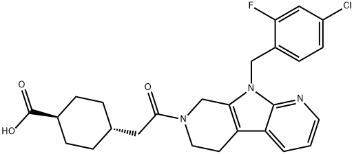 trans-4-[2-[9-[(4-Chloro-2-fluorophenyl)​methyl]-5,6,8,9-tetrahydro-7H-pyrrolo[2,3-b:5,4-c’]​dipyridin-7-yl]-2-oxoethyl]cyclohexanecarboxylic Acid | CAS 1354804-04-8