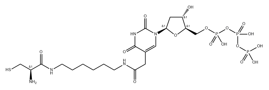 5-[2-[[6-[[(2R)-2-Amino-3-mercapto-1-oxopropyl]​amino]​hexyl]​amino]-2-oxoethyl]-2′-deoxy-uridine5′-(tetrahydrogen triphosphate) | CAS 885109-31-9