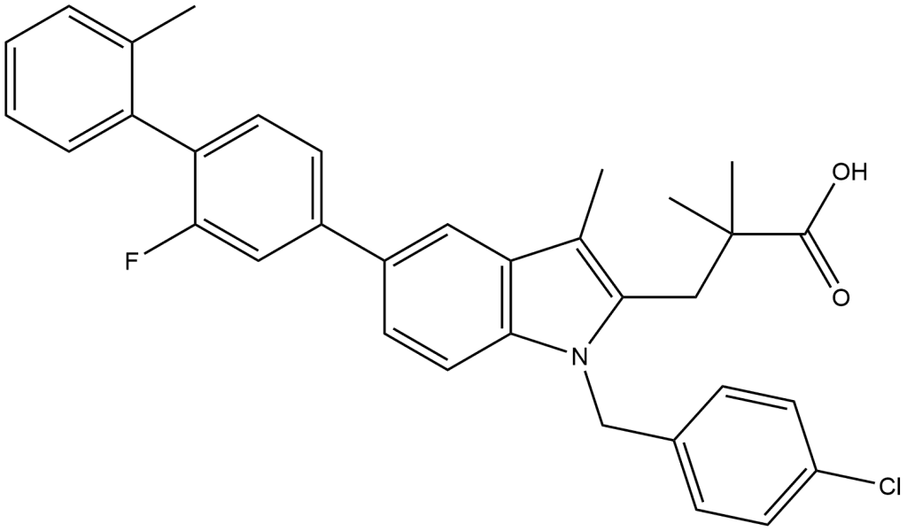1-[(4-Chlorophenyl)methyl]-5-(2-fluoro-2′-methyl[1,1′-biphenyl]-4-yl)-α,α,3-trimethyl-1H-indole-2-propanoic Acid | CAS 862555-18-8