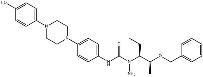1-((2S,3S)-2-(Benzyloxy)pentan-3-yl)-N-(4-(4-(4-hydroxyphenyl)piperazin-1-yl)phenyl)hydrazinecarboxamide | CAS 345217-02-9