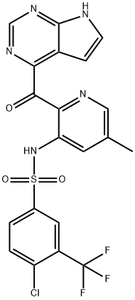 4-Chloro-N-[5-methyl-2-[7H-pyrrolo[2,3-d]pyrimidine-4-carbonyl]-3-pyridyl]-3-(trifluoromethyl)benzenesulfonamide | CAS 1100318-47-5