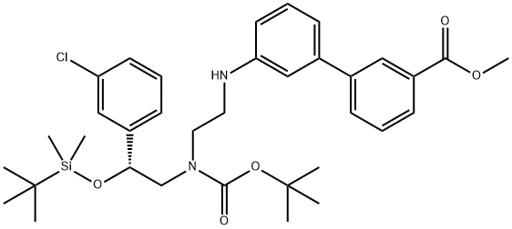 (R)-3′-[[2-[[2-(3-Chlorophenyl)-2-[[(tert-butyl)dimethylsilyl]oxy]ethyl][(tert-butoxy)carbonyl]amino]ethyl]amino]-[1,1′-biphenyl]-3-carboxylic Acid Methyl Ester | CAS 252921-55-4