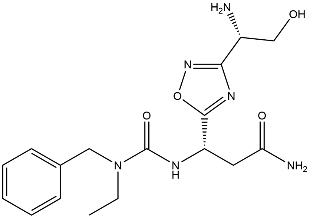 (βS)-3-[(1S)-1-Amino-2-hydroxyethyl]-β-[[[ethyl(phenylmethyl)amino]carbonyl]amino]-1,2,4-oxadiazole-5-propanamide | CAS 2007110-48-5