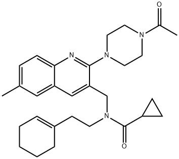 N-[[2-(4-Acetyl-1-Piperazinyl)-6-Methyl-3-Quinolinyl]Methyl]-N-[2-(1-Cyclohexen-1-yl)Ethyl]-Cyclopropanecarboxamide | CAS 1070261-87-8