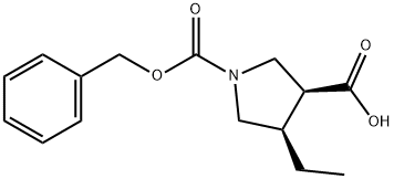(3S,4R)-1-((Benzyloxy)carbonyl)-4-ethylpyrrolidine-3-carboxylic Acid | CAS 1428243-69-9