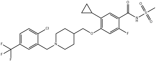 4-[[1-[[2-Chloro-5-(trifluoromethyl)phenyl]methyl]-4-piperidinyl]methoxy]-5-cyclopropyl-2-fluoro-N-(methylsulfonyl)-benzamide | CAS 1788071-27-1