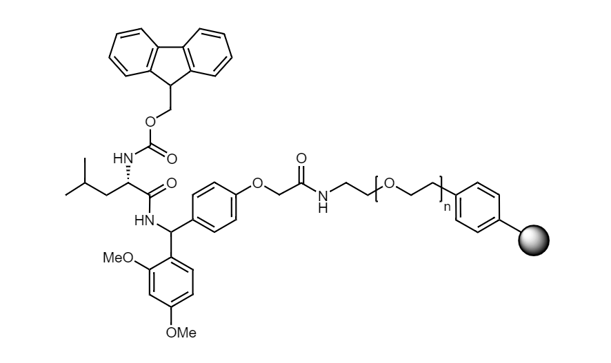 Fmoc-Leu Low Crosslinked Polystyrene-PEG S RAM Resin, 90 µm, Capacity 0.16-0.26 mmol/g