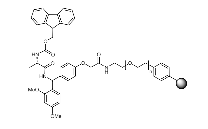 Fmoc-Ala Low Crosslinked Polystyrene-PEG S RAM Resin, 90 µm, Capacity 0.16-0.26 mmol/g