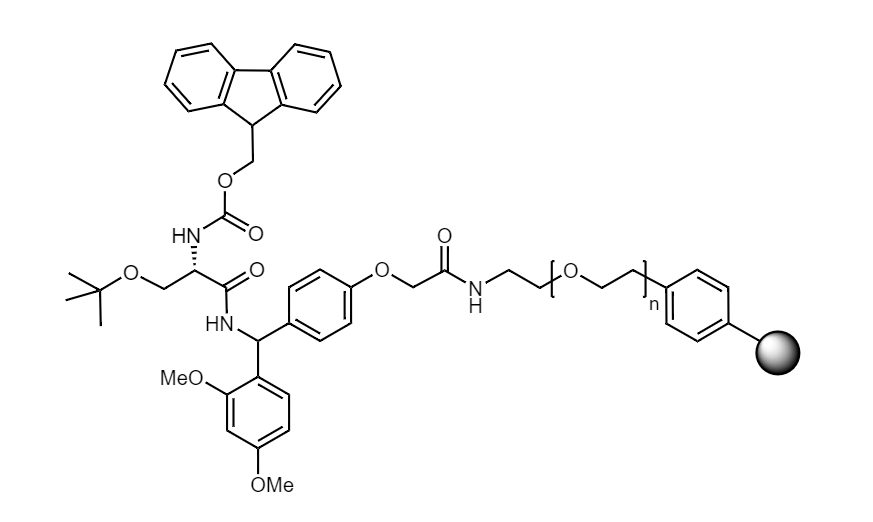 Fmoc-Ser(t-Bu) Low Crosslinked Polystyrene-PEG S RAM Resin, 90 µm, Capacity 0.16-0.26 mmol/g