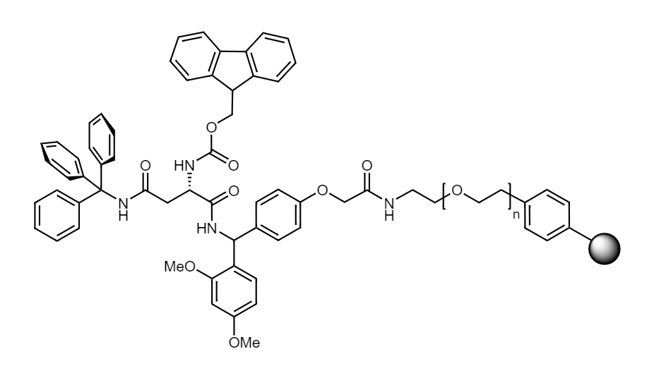Fmoc-Asn(Trt) Low Crosslinked Polystyrene-PEG S RAM Resin, 90 µm, Capacity 0.16-0.26 mmol/g