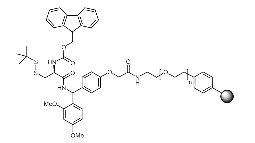 Fmoc-D-Cys(StBu) Low Crosslinked Polystyrene-PEG S RAM Resin, 90 µm, Capacity 0.16-0.26 mmol/g