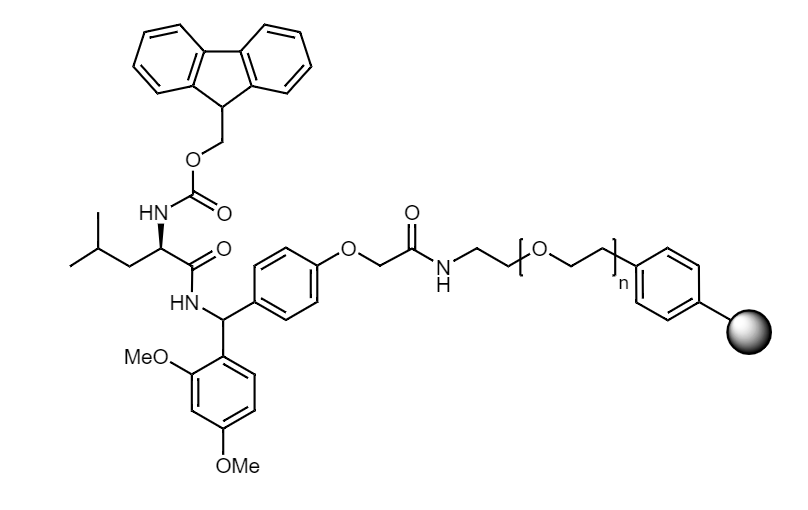 Fmoc-D-Leu Low Crosslinked Polystyrene-PEG S RAM Resin, 90 µm, Capacity 0.16-0.26 mmol/g