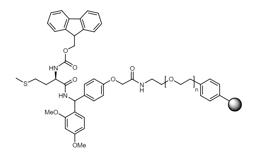 Fmoc-D-Met Low Crosslinked Polystyrene-PEG S RAM Resin, 90 µm, Capacity 0.16-0.26 mmol/g