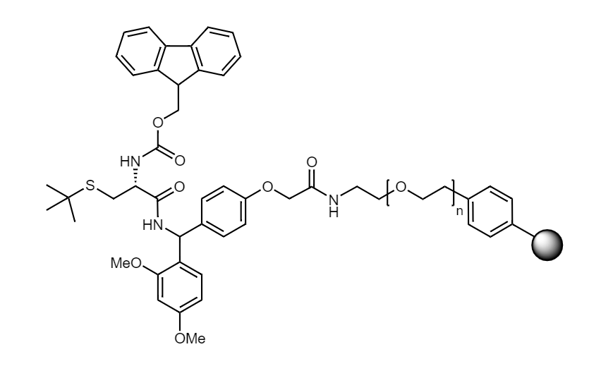 Fmoc-Cys(t-Bu) Low Crosslinked Polystyrene-PEG S RAM Resin, 90 µm, Capacity 0.16-0.26 mmol/g