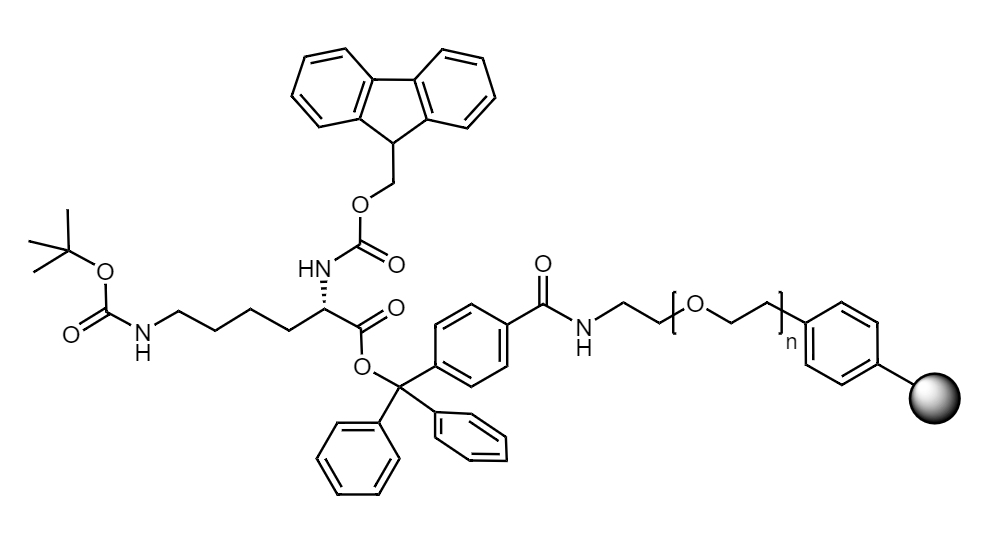 Fmoc-Lys(Boc) (13C6, 99%; 15N2, 99%) Low Crosslinked Polystyrene-PEG R TRT Resin, 90 µm, Capacity 0.1-0.2 mmol/g