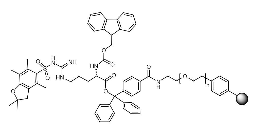 Fmoc-Arg(Pbf) (13C6, 99%; 15N4, 99%) Low Crosslinked Polystyrene-PEG R TRT Resin, 90 µm, Capacity 0.1-0.2 mmol/g