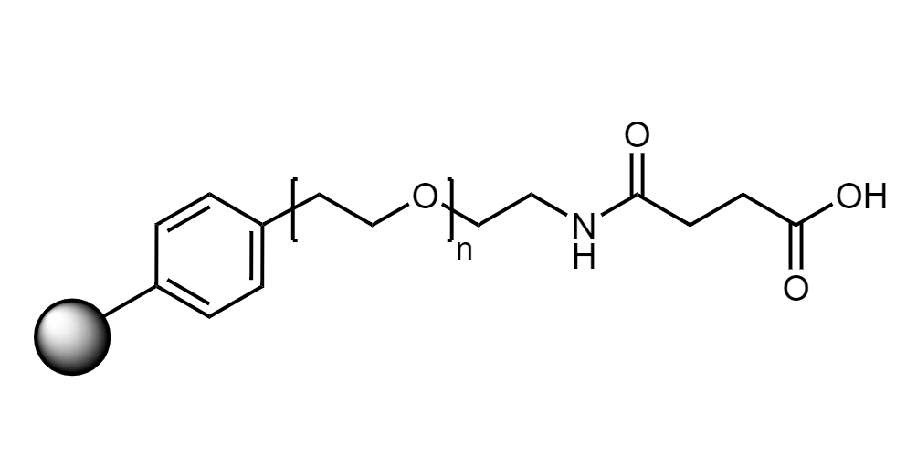 Low Crosslinked Polystyrene-PEG S COOH, 90 µm, Capacity 0.2-0.3 mmol/g