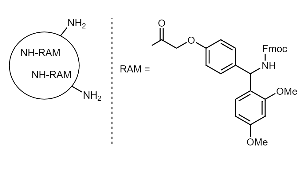 Low Crosslinked Polystyrene-PEG B RAM / NH2, 130 µm, Capacity RAM 0.2-0.3 mmol/g & NH2 2-8 µmol/g