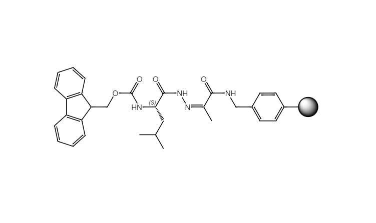 Fmoc-L-Leu-NHN=Pyv Resin, 100-200 Mesh, Loading ></noscript> 0.3 mmol/g, 1% DVB