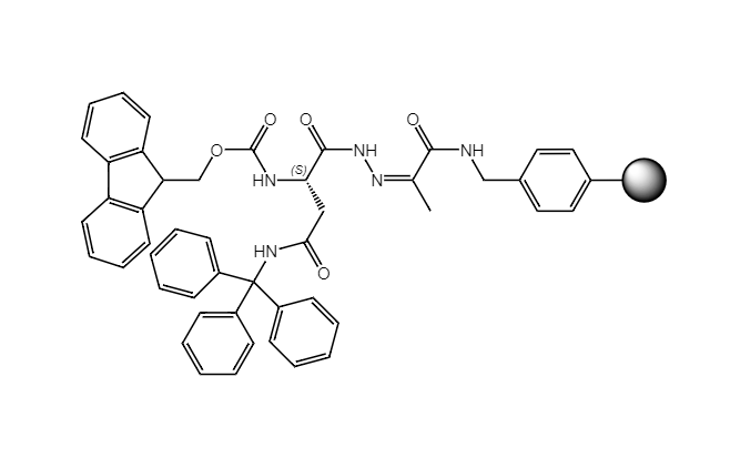 Fmoc-L-Asn(Trt)-NHN=Pyv Resin, 100-200 Mesh, Loading ></noscript> 0.3 mmol/g, 1% DVB