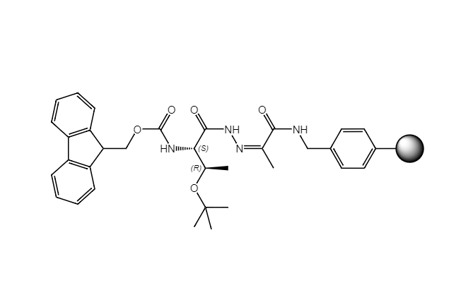 Fmoc-L-Thr(tBu)-NHN=Pyv Resin, 100-200 Mesh, Loading ></noscript> 0.3 mmol/g, 1% DVB