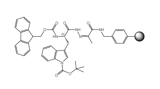 Fmoc-L-Trp(Boc)-NHN=Pyv Resin, 100-200 Mesh, Loading ></noscript> 0.3 mmol/g, 1% DVB